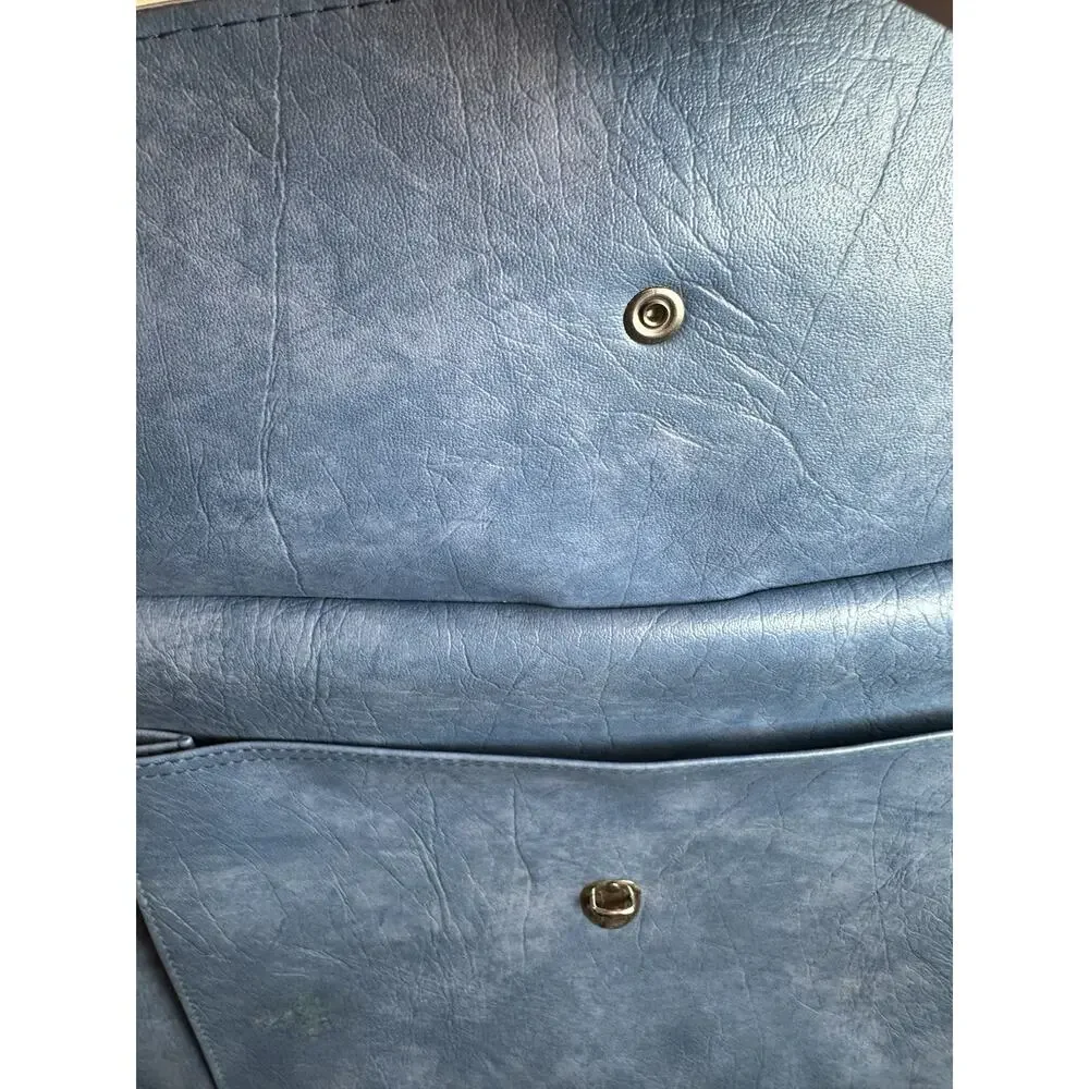 Samsonite Baby Blue Soft Faux Leather Carry On and Luggage Set Of 2